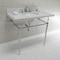 Fauceture KVPB3622M81 36" Console Sink with Brass Legs (8-Inch, 3 Hole), Marble White/Polished Chrome KVPB3622M81 - alternate 3